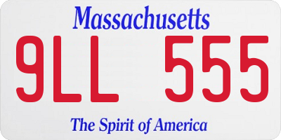 MA license plate 9LL555
