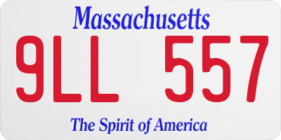 MA license plate 9LL557
