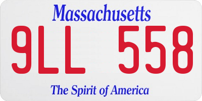 MA license plate 9LL558