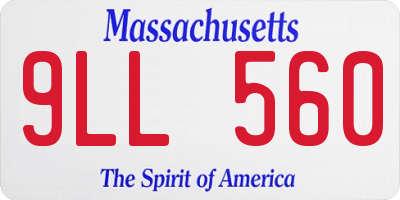 MA license plate 9LL560