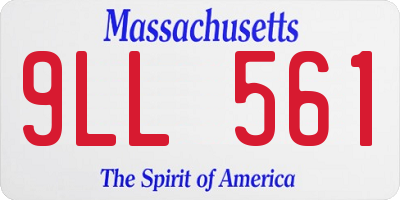 MA license plate 9LL561