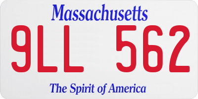 MA license plate 9LL562