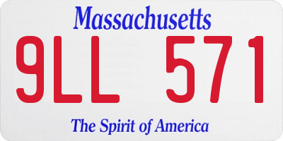 MA license plate 9LL571