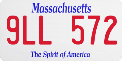 MA license plate 9LL572