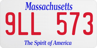MA license plate 9LL573