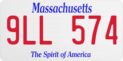 MA license plate 9LL574