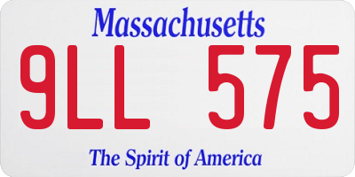 MA license plate 9LL575