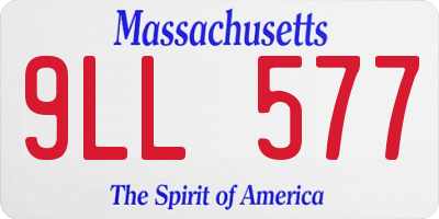 MA license plate 9LL577