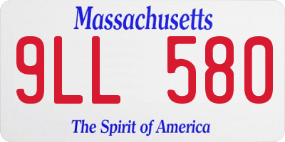 MA license plate 9LL580