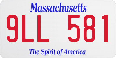 MA license plate 9LL581
