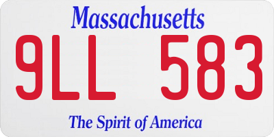 MA license plate 9LL583