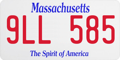 MA license plate 9LL585