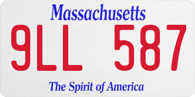 MA license plate 9LL587