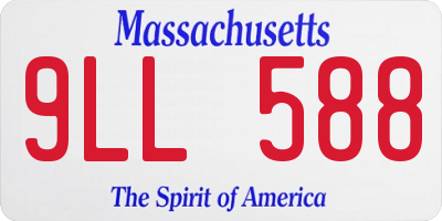 MA license plate 9LL588