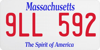 MA license plate 9LL592