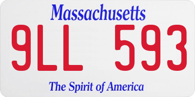 MA license plate 9LL593