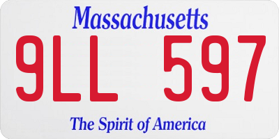 MA license plate 9LL597