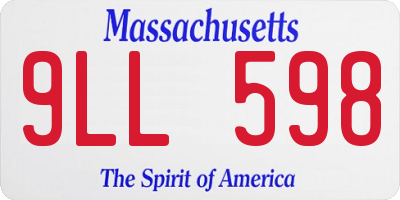 MA license plate 9LL598