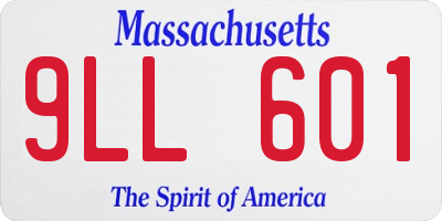 MA license plate 9LL601