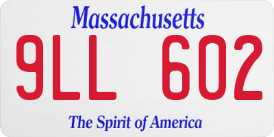 MA license plate 9LL602
