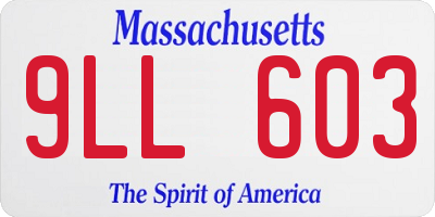 MA license plate 9LL603
