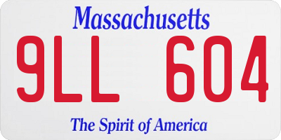 MA license plate 9LL604