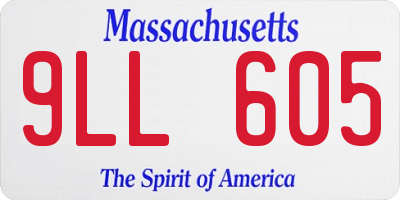 MA license plate 9LL605