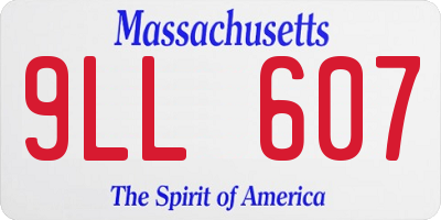 MA license plate 9LL607