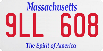 MA license plate 9LL608