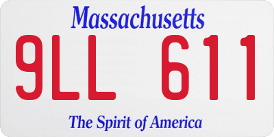 MA license plate 9LL611