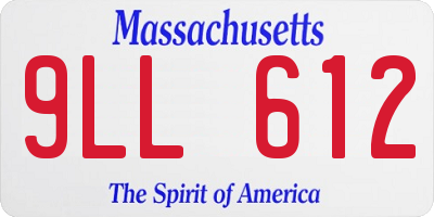 MA license plate 9LL612