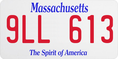 MA license plate 9LL613