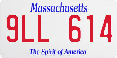 MA license plate 9LL614