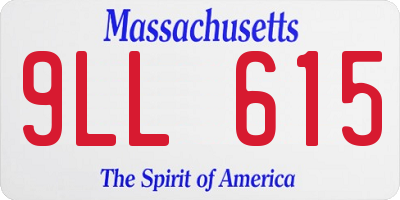 MA license plate 9LL615