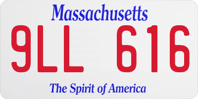 MA license plate 9LL616