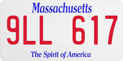 MA license plate 9LL617