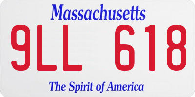 MA license plate 9LL618