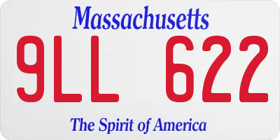 MA license plate 9LL622
