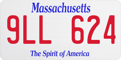 MA license plate 9LL624