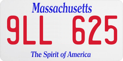 MA license plate 9LL625