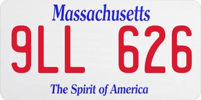 MA license plate 9LL626