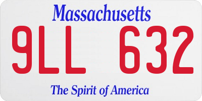MA license plate 9LL632