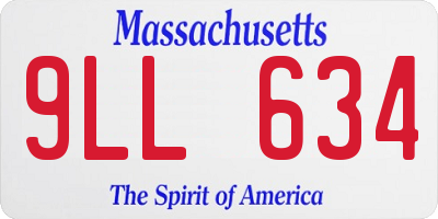 MA license plate 9LL634