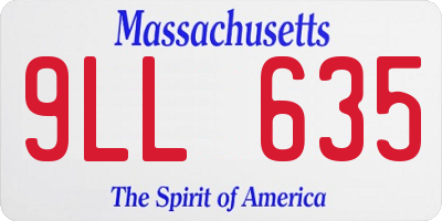 MA license plate 9LL635