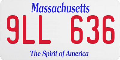MA license plate 9LL636