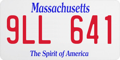 MA license plate 9LL641