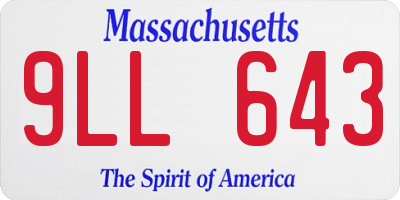 MA license plate 9LL643