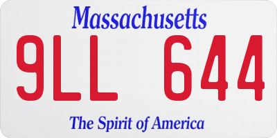 MA license plate 9LL644