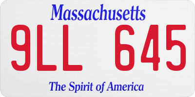 MA license plate 9LL645