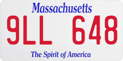 MA license plate 9LL648